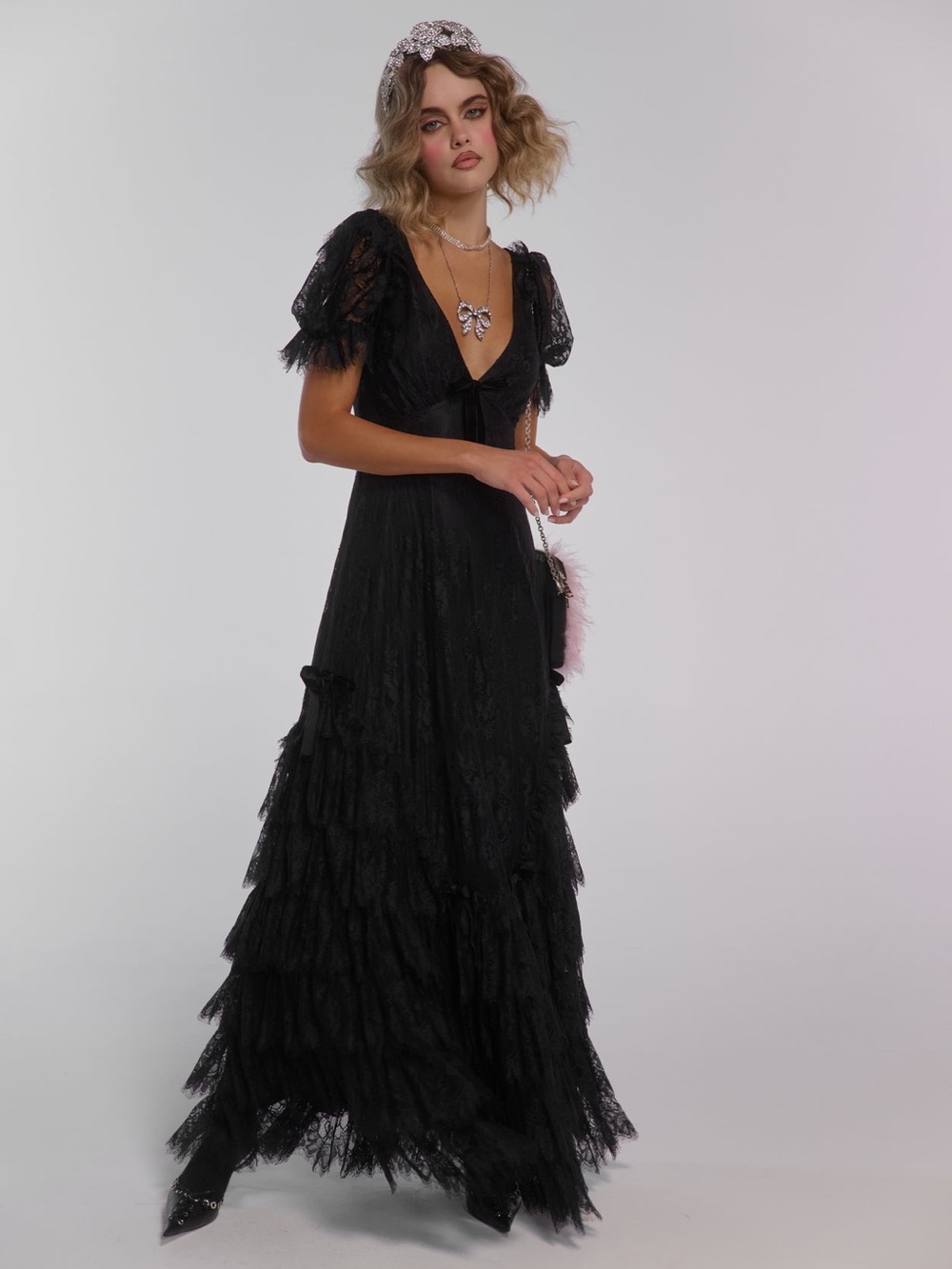 Selkie Caviar Lace Gatsby Slip Dress 5x NWT - Picture 2 of 5